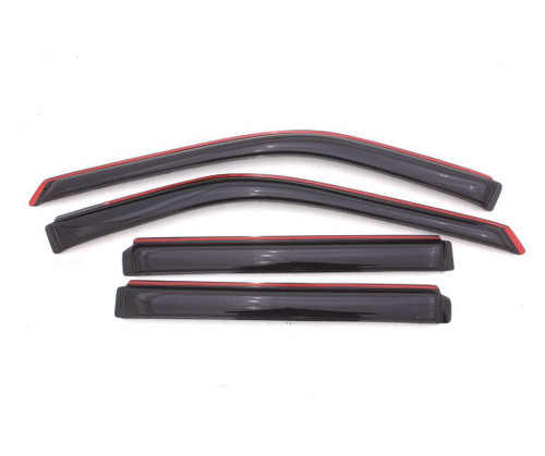 Side Window Visor - In-Channel Ventvisor - Stick-On - Front / Rear - Plastic - Dark Smoke - Ford Midsize SUV 2011-14 - Kit