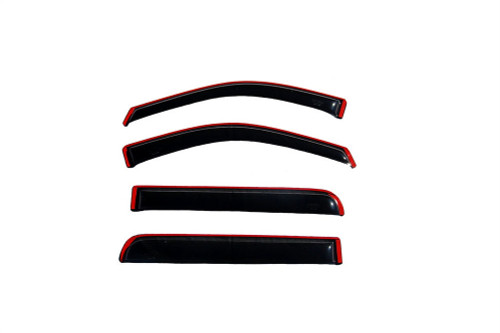 Side Window Visor - In-Channel Ventvisor - Stick-On - Front / Rear - Plastic - Dark Smoke - Crew Cab - Ford Fullsize Truck 2004-08 - Kit