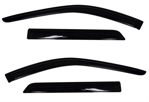 Side Window Visor - Original Ventvisor - Stick-On - Front / Rear - Plastic - Dark Smoke - Dodge Midsize SUV 2011-20 - Kit