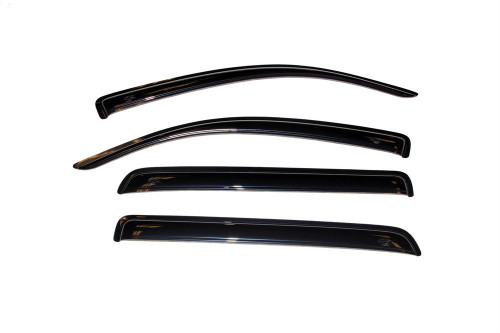 Side Window Visor - Original Ventvisor - Stick-On - Front / Rear - Plastic - Dark Smoke - Crew Cab - Toyota Fullsize Truck 2007-14 - Kit