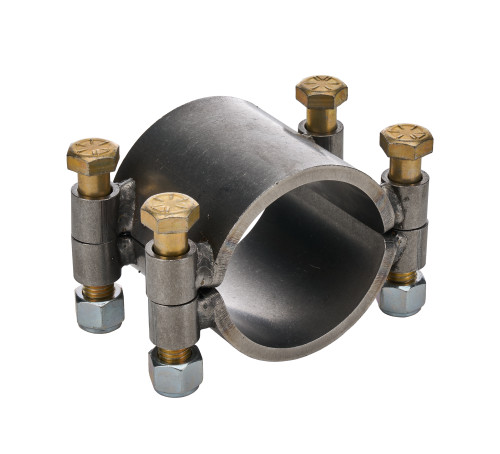 Clamp-On Ring - 2-Piece - 3 in ID - 3 in Wide - 4-Bolt - Steel - Natural - Each