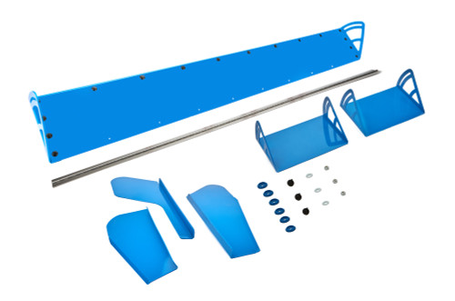 Spoiler - 72 x 8 in - Adjustable - 2-Piece - Plastic - Blue - Dirt Late Model - Kit