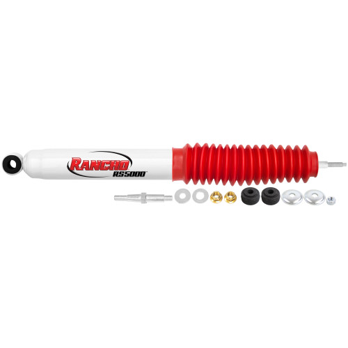 Steering Stabilizer - RS5000 Series - Twintube - 15.63 in Compressed / 27.44 in Extended - 2.17 in OD - Steel - White Paint - Universal - Each