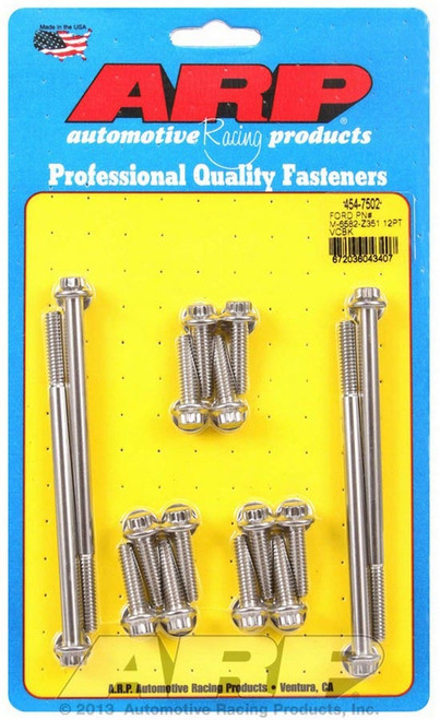 Valve Cover Fastener - Bolt - 1/4-20 in Thread - 12 Point - Stainless - Polished - Small Block Ford - Set of 16 Valve Cover Fastener - Bolt - 1/4-20 in Thread - 12 Point - Stainless - Polished - Small Block Ford - Set of 16