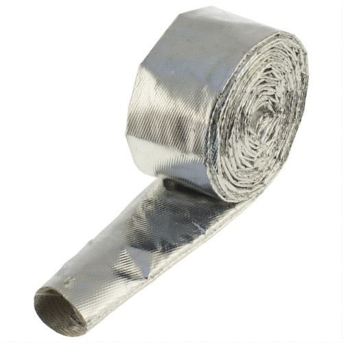 Hose and Wire Sleeve - Thermaflect Sleeve - 1 in ID - 10 ft - Sewn - Fiberglass - Silver - Each