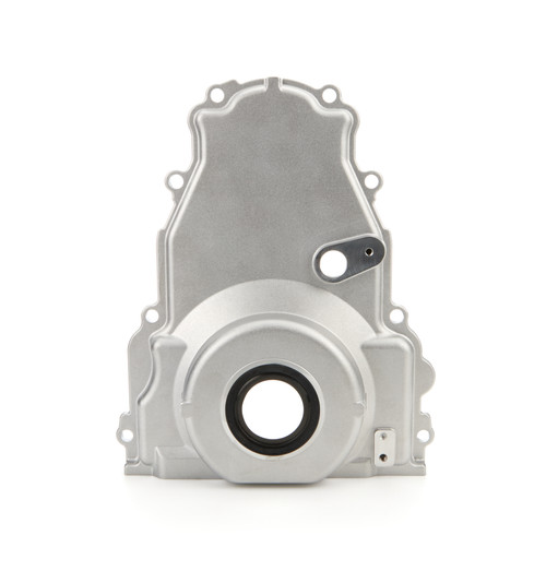 Timing Cover - 1-Piece - Cam Sensor - Aluminum - Natural - GM LS-Series - Each