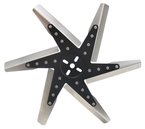 Mechanical Cooling Fan - Flex - Reverse Rotation - 18 in Fan - 6 Blade - 5/8 in Pilot - Universal Bolt Pattern - Steel Hub / Stainless Blades - Black / Natural - Each