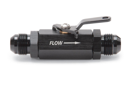 Shut Off Valve - Manual - 8 AN Male to 8 AN Male - Aluminum - Black Anodized - Each