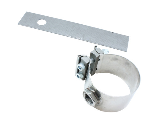 Oxygen Sensor Bung - Clamp-On - 18 mm x 1.50 Female Thread - 3 in Exhaust Pipe - Steel - Natural - Each