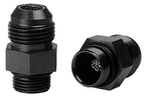 Fitting - Adapter - Straight - 10 AN Male to 12 AN Male - Stainless Internal Screen - Aluminum - Black Anodized - Pair