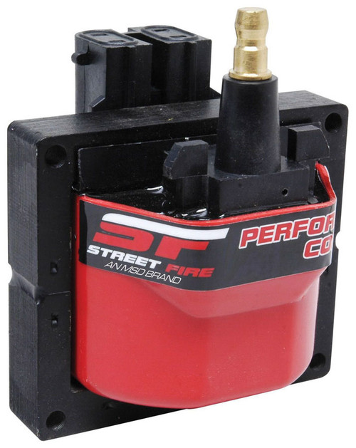 Ignition Coil - Street Fire - E-Core - Male HEI - Black / Red - GM Dual Connect - Each