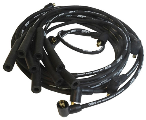 Spark Plug Wire Set - Street Fire - Spiral Core - 8 mm - Black - Factory Style Boots / Terminals - Mopar B / RB-Series - Kit
