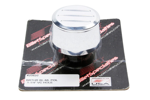 Breather - Push-In - Round - 1-1/4 in Hole - Aluminum - Polished - Each