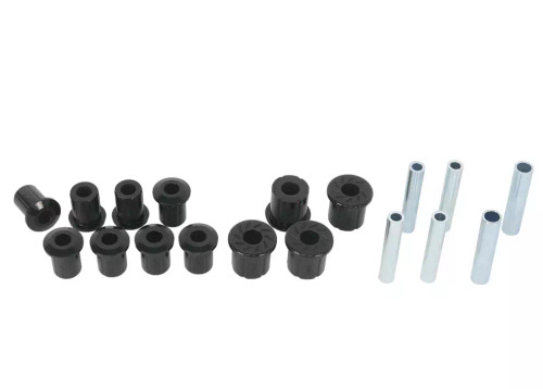 Leaf Spring and Shackle Bushing - Rear - Polyurethane / Steel - Black / Zinc Plated - GM Fullsize SUV 1971-87 - Kit