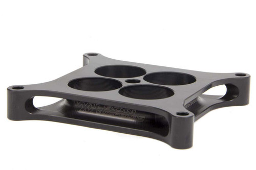 Carburetor Spacer - Tapered Lightweight - 1 in Thick - 4 Hole - Square Bore - Aluminum - Black Anodized - Each Carburetor Spacer - Tapered Lightweight - 1 in Thick - 4 Hole - Square Bore - Aluminum - Black Anodized - Each