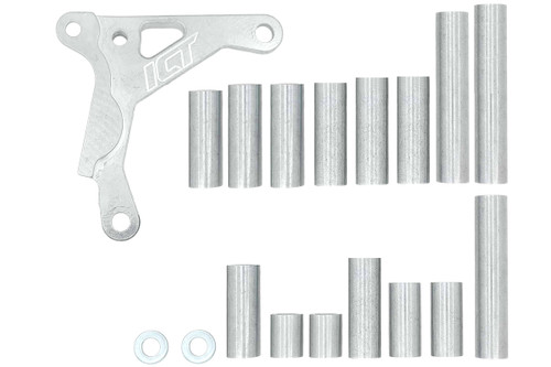 Alternator Bracket - Low Mount - Driver Side - Block Mount - Aluminum - Natural - GM LS-Series - Kit