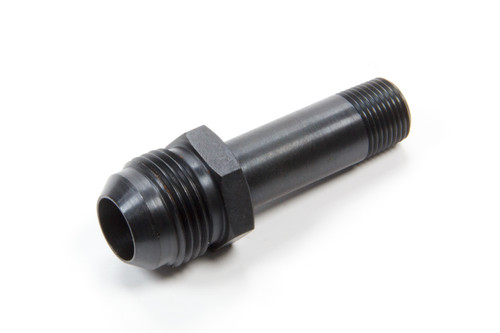 Extended Oil Inlet - Straight - 12 AN Male to 3/8 in NPT - 3.1 in Long - Steel - Black Oxide - Each