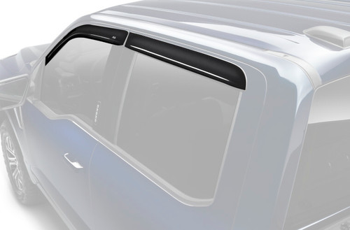 Side Window Visor - Low Profile - In-Channel Ventvisor - Stick-On - Front / Rear - Plastic - Dark Smoke - Ford Compact Truck 2022 - Kit