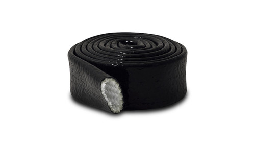 Hose and Wire Sleeve - Heat Sleeve - 1 in ID - 5 ft Long - Silicone / Fiberglass - Black - Each