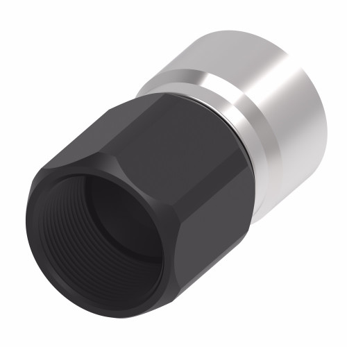 Fitting - Hose End - StreetLite - Straight - 16 AN Hose Crimp to 16 AN Female - Aluminum - Black / Silver Anodized - Each