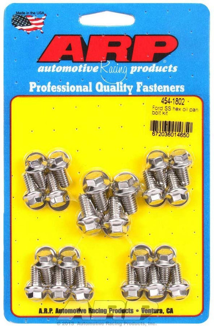 Oil Pan Bolt Kit - Hex Head - Stainless - Polished - Ford Cleveland / Modified / Small Block - Kit