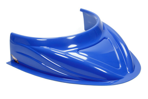 Hood Scoop - MD3 - 5 in Height - Flat Bottom - Plastic - Chevron Blue - Dirt Late Model - Each
