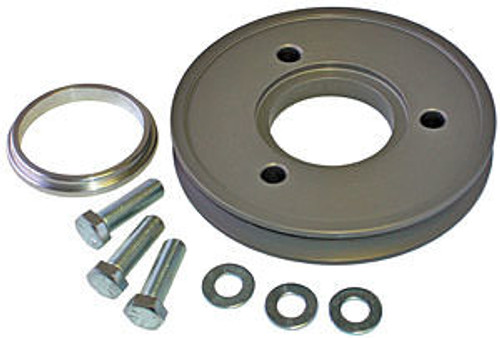 Crankshaft Pulley - V-Belt - 1 Groove - 5.250 in Diameter - Aluminum - Gray Anodized - Big Block Chevy - Each