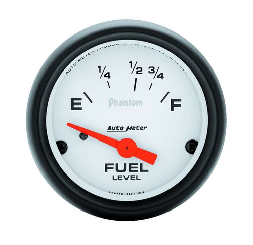 Fuel Level Gauge - Phantom - 16-158 ohm - Electric - Analog - Short Sweep - 2-1/16 in Diameter - White Face - Each