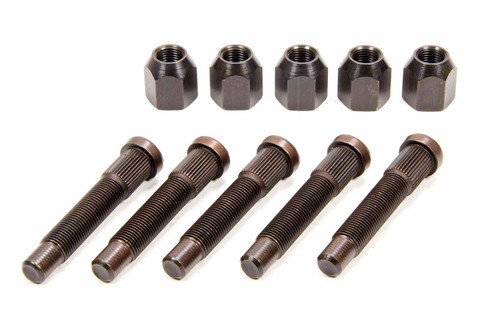 Lug Nut / Wheel Stud - 1/2-20 in Thread - 3.000 in Long - 0.685 in Knurl - Lug Nuts - Steel - Black Oxide - Kit
