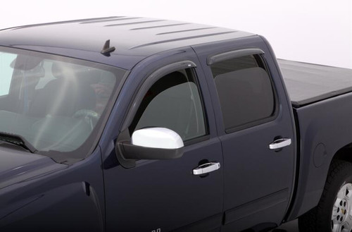 Side Window Visor - Original Ventvisor - Stick-On - Front / Rear - Plastic - Dark Smoke - Double Cab - Toyota Fullsize Truck 2022-23 - Kit