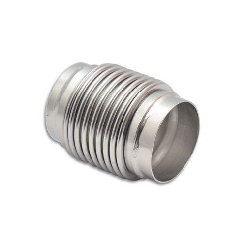 Exhaust Flex Pipe - Electropolished - Bellow - Weld-On - Flexible - 1.875 in Inlet - 1.875 in Outlet - 2.75 in Long - Stainless - Polished - Each