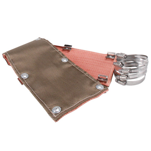 Exhaust Heat Shield - Titanium - 6 x 24 in - Clamp-On - Woven Fiberglass - Titanium - Up to 3 in Tubing - Each