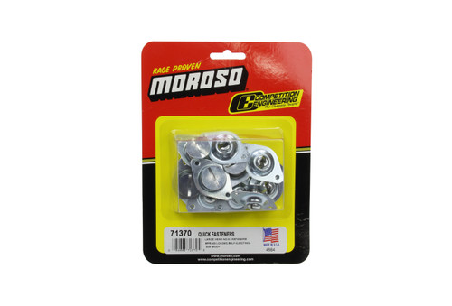 Quick Turn Fastener - Self Ejecting - Large Head - Flush Head - Slotted - 3/8 x 0.500 in Body - Steel - Zinc Plated - Set of 10