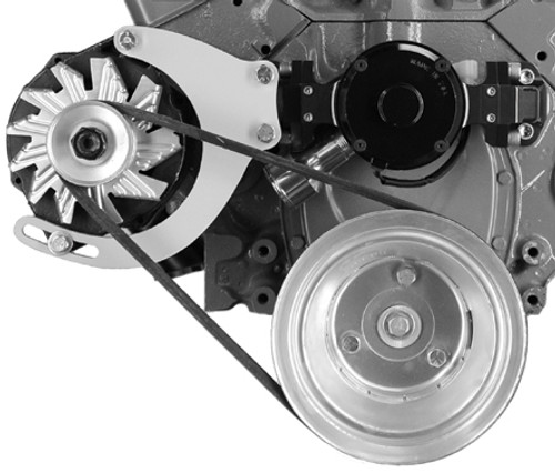 Alternator Bracket - Passenger Side - Mid Mount - Head / Water Pump Mount - Steel - Natural - Electric Water Pump - GM Alternator - Small Block Chevy - Kit Alternator Bracket - Passenger Side - Mid Mount - Head / Water Pump Mount - Steel - Natural - Electric Water Pump - GM Alternator - Small Block Chevy - Kit
