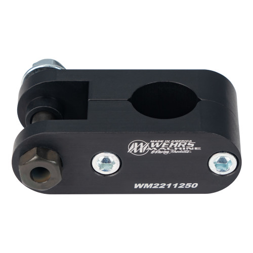 Shock Mount - Clamp-On - 2-1/4 in Drop - Aluminum - Black Powder Coat - 1-1/4 in OD Tube - Each