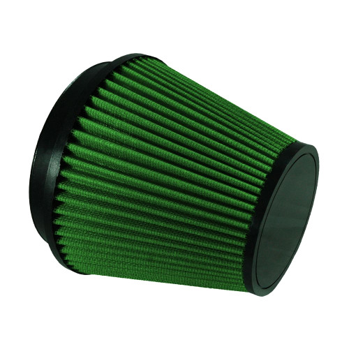 Air Filter Element - Clamp-On - Conical - 7.5 in Diameter Base - 4.75 in Diameter Top - 6.5 in Tall - 6 in Flange - Reusable Cotton - Green - Universal - Each
