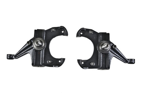 Spindle - 3 in Drop Spindle - Driver / Passenger Side - Iron - Black Paint - GM Fullsize Truck 1971-72 - Kit