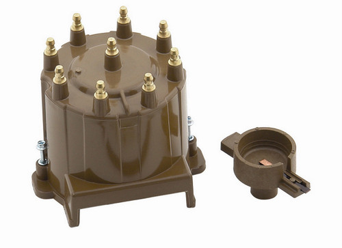 Cap and Rotor Kit - HEI Style Terminal - Brass Terminals - Screw Down - Tan - Non-Vented - Chevy V8 - Kit Cap and Rotor Kit - HEI Style Terminal - Brass Terminals - Screw Down - Tan - Non-Vented - Chevy V8 - Kit