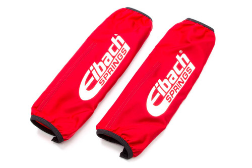 Shock Cover - 10-12 in Long - 2.500 in ID Coil-Cover - Elastic Ends - Hook and Loop Closure - Nylon - Red - Eibach Shocks - Pair