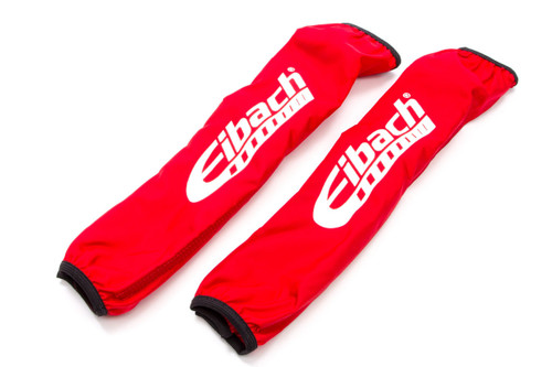 Shock Cover - 12-14 in Long - 2.500 in ID Coil-Cover - Elastic Ends - Hook and Loop Closure - Nylon - Red - Eibach Shocks - Pair