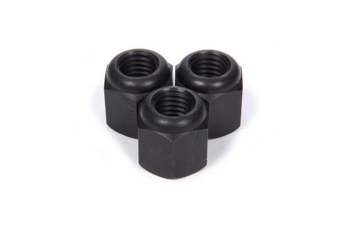 Lug Nut - 5/8-11 in Right Hand Thread - Aluminum - Black Anodized - 6 Pin Sprint Car - Set of 3