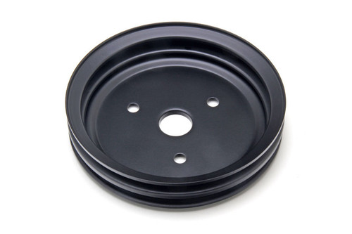 Crankshaft Pulley - V-Belt - 2 Groove - 7.300 in Diameter - Steel - Black Powder Coat - Short Water Pump - Small Block Chevy - Each