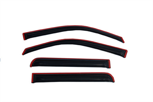 Side Window Visor - In-Channel Ventvisor - Stick-On - Front / Rear - Plastic - Dark Smoke - Crew Cab - Ford Fullsize Truck 2009-13 - Kit