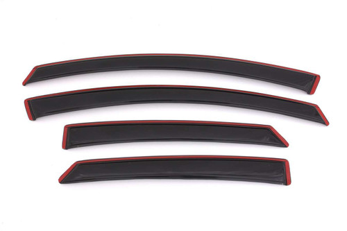 Side Window Visor - In-Channel Ventvisor - Stick-On - Front / Rear - Plastic - Smoke - Ford Midsize Car 2013-20 - Kit