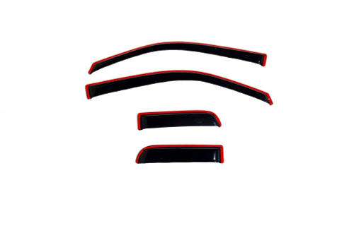 Side Window Visor - In-Channel Ventvisor - Stick-On - Front / Rear - Plastic - Dark Smoke - Extended Cab - Ford Fullsize Truck 2004-14 - Kit