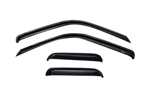 Side Window Visor - Original Ventvisor - Stick-On - Front / Rear - Plastic - Dark Smoke - Extended Cab - GM Fullsize Truck 1988-2000 - Kit