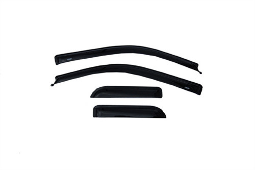 Side Window Visor - Original Ventvisor - Stick-On - Front / Rear - Plastic - Dark Smoke - Extended Cab - Ford Fullsize Truck 2004-14 - Kit