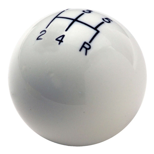 Shifter Knob - Classic - 3/8-16 in Thread - Plastic - White - 5 Speed - Universal - Each