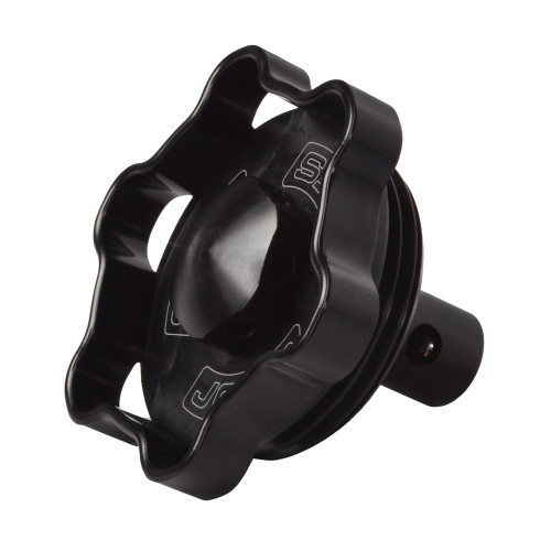 Filler Cap - Screw-On - Aluminum - Black Anodized - Each