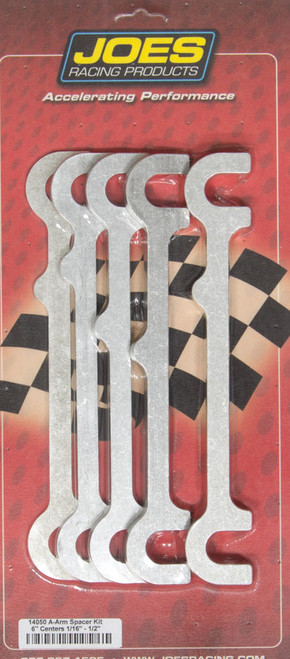 Control Arm Shims - Upper - 6 in Center Spacing - 1/32-1/2 in - Aluminum - Natural - Kit